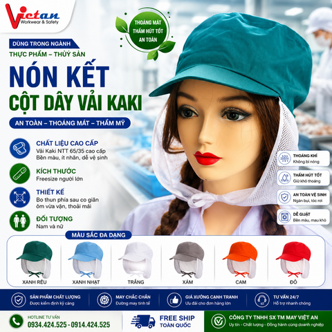 Nón Cột Dây Màu Xanh Lá Đậm VACD-05