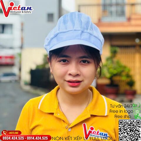 Nón Lưỡi Trai Xếp Ly Lưới Trùm Tóc NLXL-02