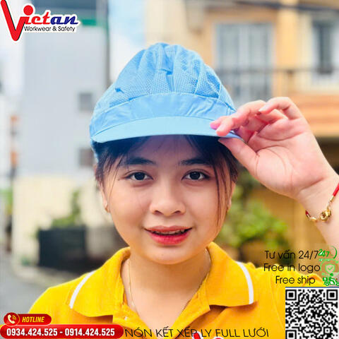 Nón Lưỡi Trai Xếp Ly Lưới Trùm Tóc NLXL-03