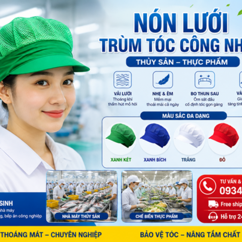 Nón Lưới Nửa Đầu Màu Xanh Lá NLNĐ-05