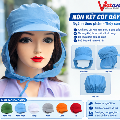 Nón Cột Dây Màu Xanh Biển VACD-02