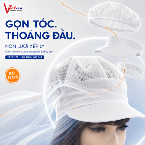 Nón Lưới Nửa Đầu Màu Trắng NLNĐ-02