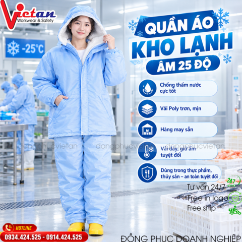 Quần Áo Kho Lạnh Màu Trắng VAKL-02