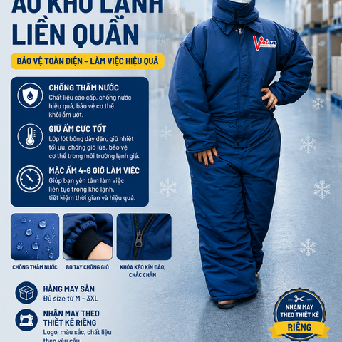Áo Kho Lạnh Liền Quần Có Nón VAKL-07