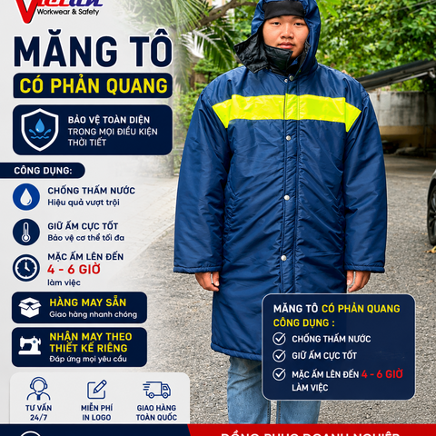 Áo Măng Tô Có Phản Quang VAKL-06