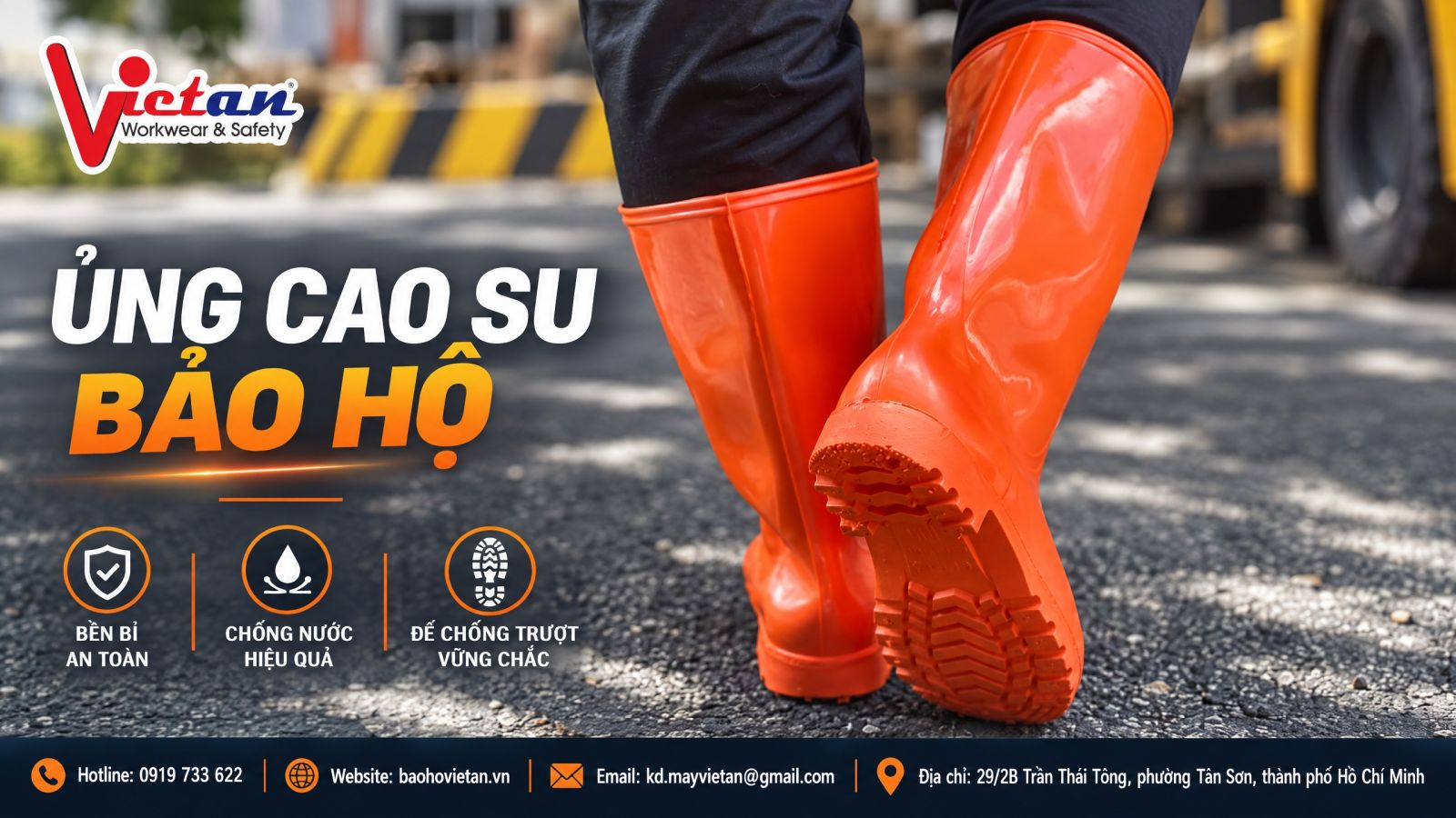 Ủng sao su với thiết kế cứng cáp và nhẹ , tạo ra cảm giác thoải mái mà không bị bí khi mang, giúp người lao động thoải mái khi sử dụng
