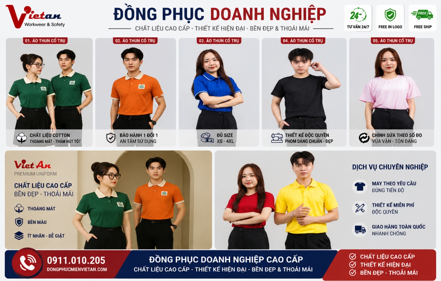Áo thun đồng phục cao cấp