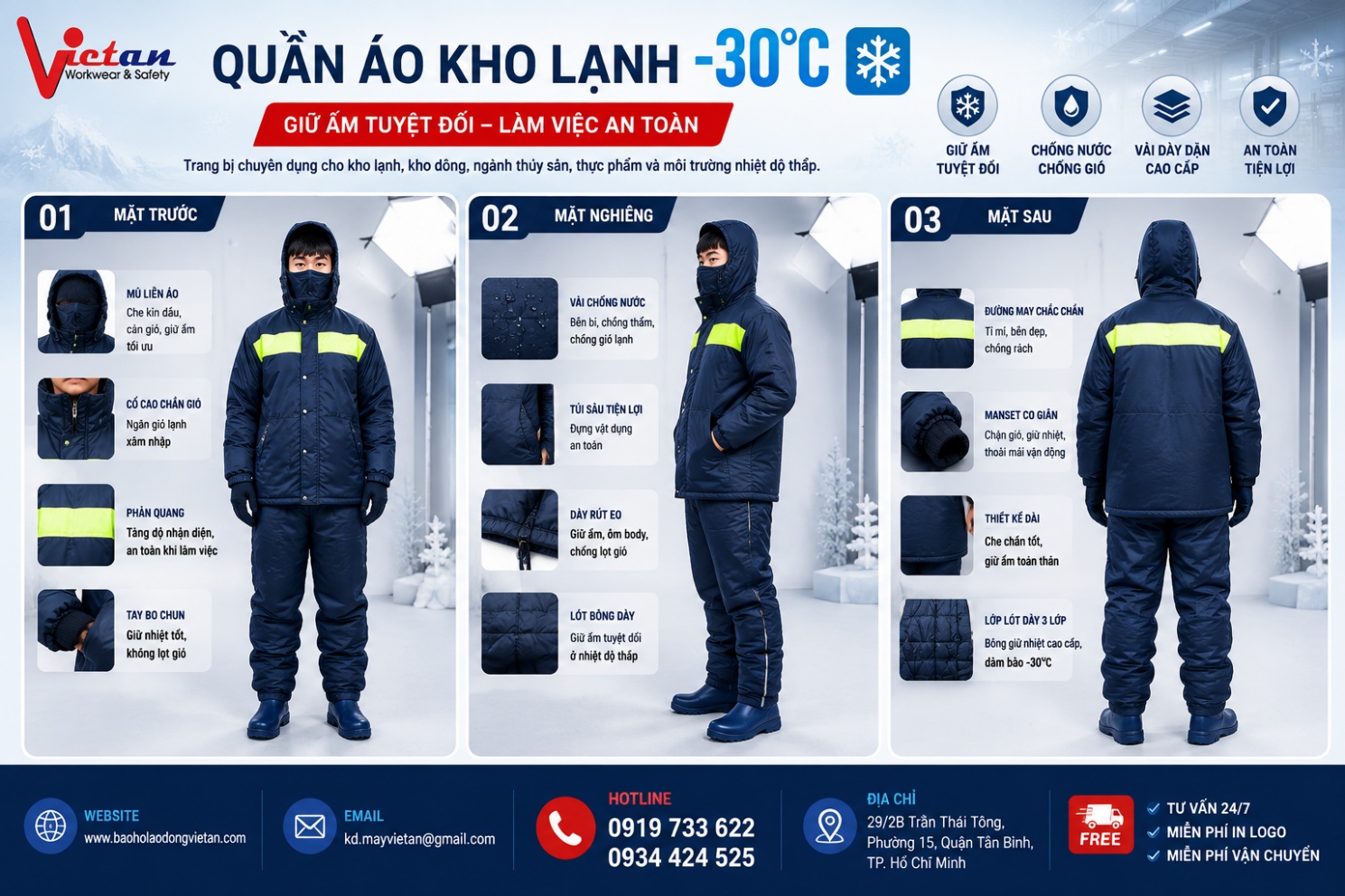 Quần áo bảo hộ kho lạnh