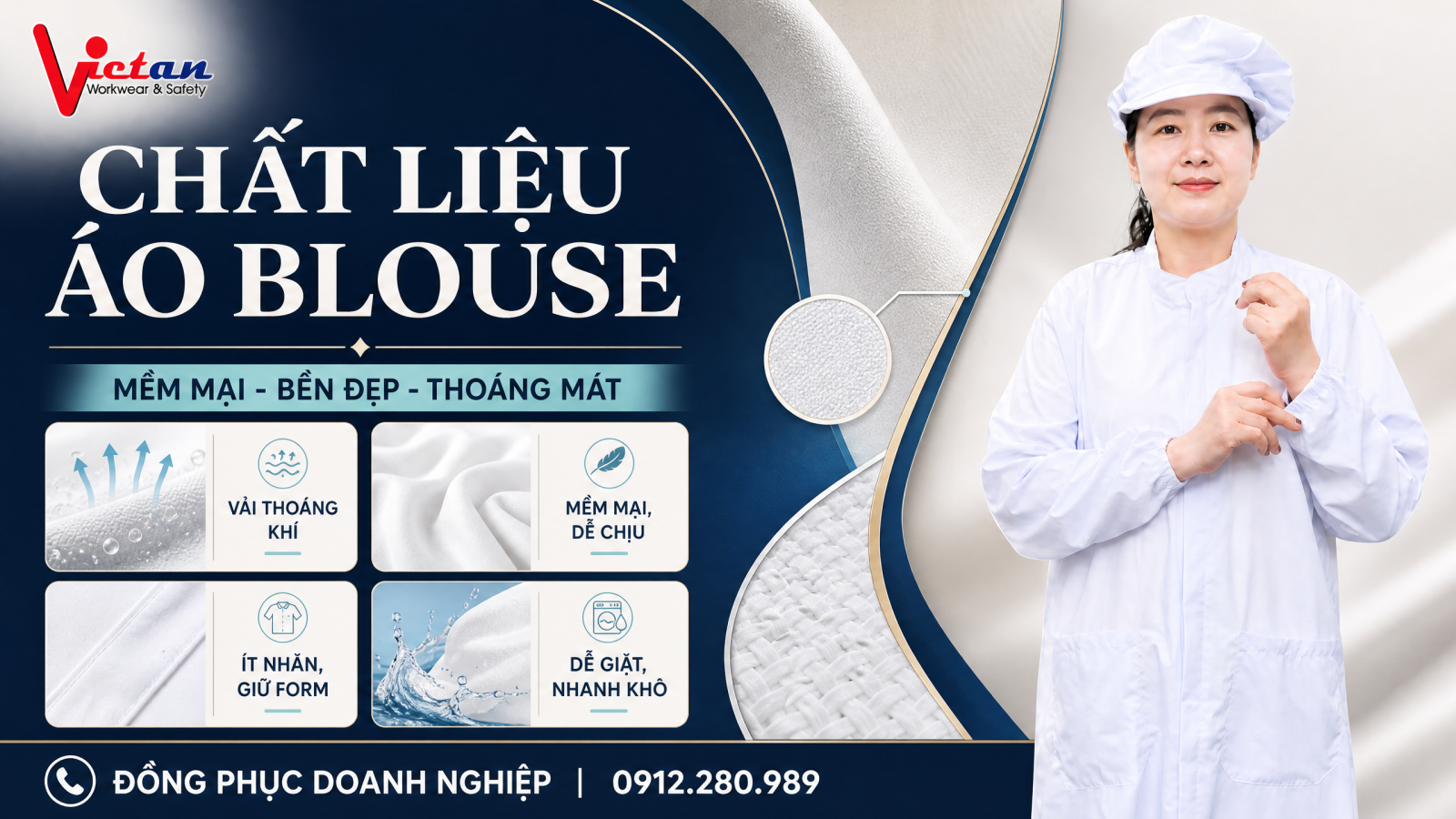 Áo blouse với chất liệu mềm mại tạo ra cảm giác thoải mái khi mặc, giúp tăng năng suất và chất lượng khi làm việc