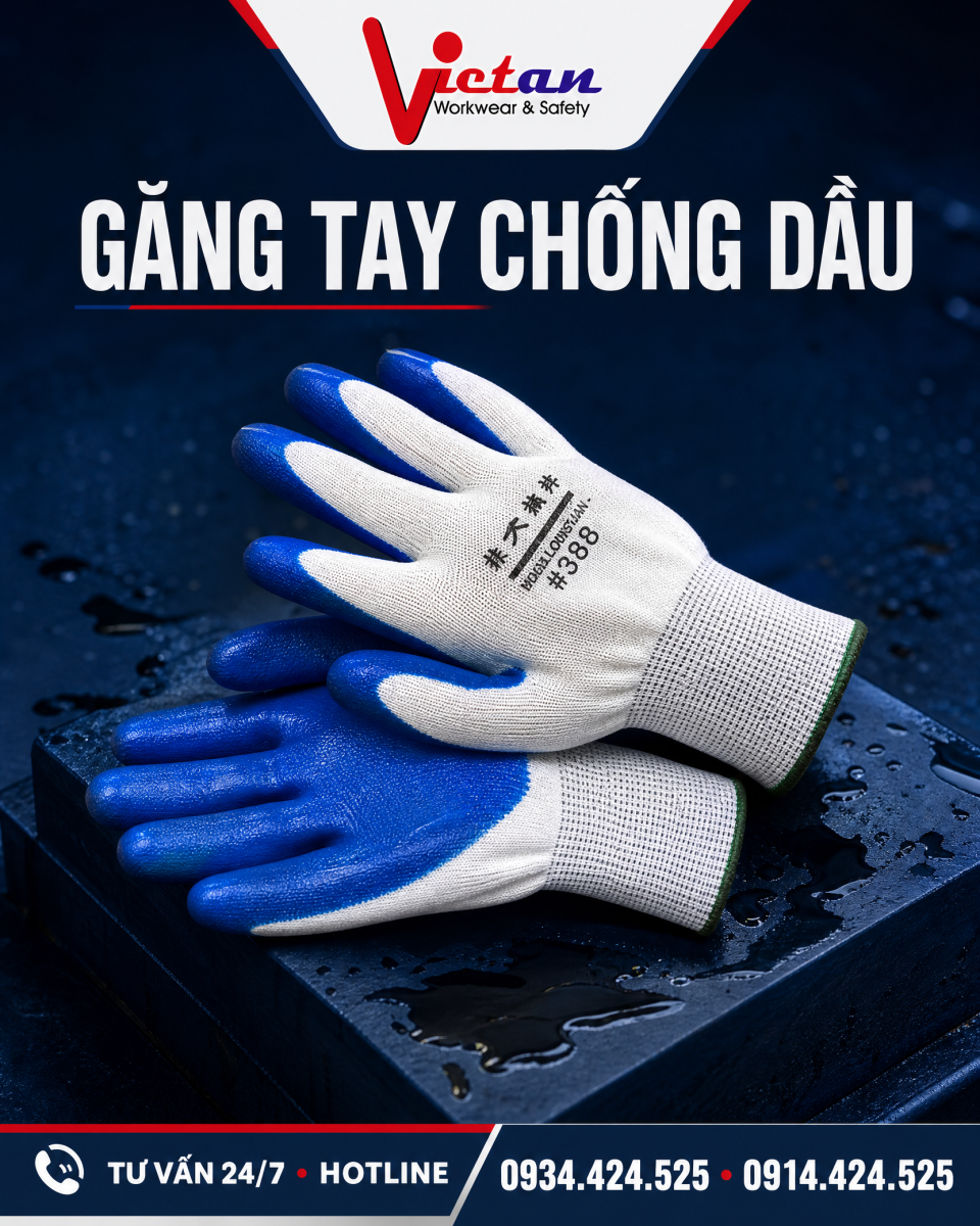 Găng tay bảo hộ chống dầu nhớt giúp hạn chế dầu tiếp xúc trực tiếp với bàn tay trong quá trình sửa chữa, bảo dưỡng thiết bị và máy móc.