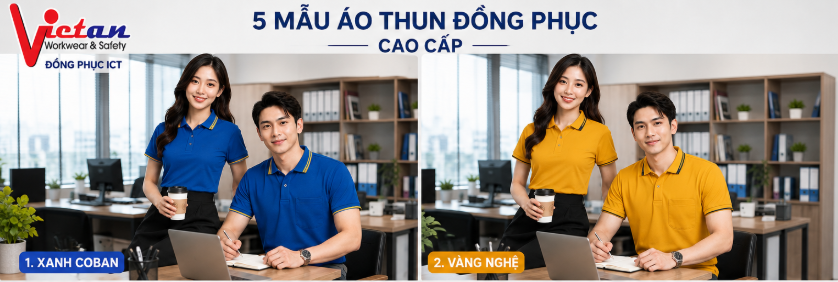 5 mẫu áo thun đồng phục phổ biến nhất