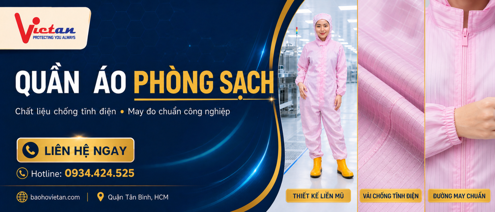 Chất liệu quần áo phòng sạch liền quần