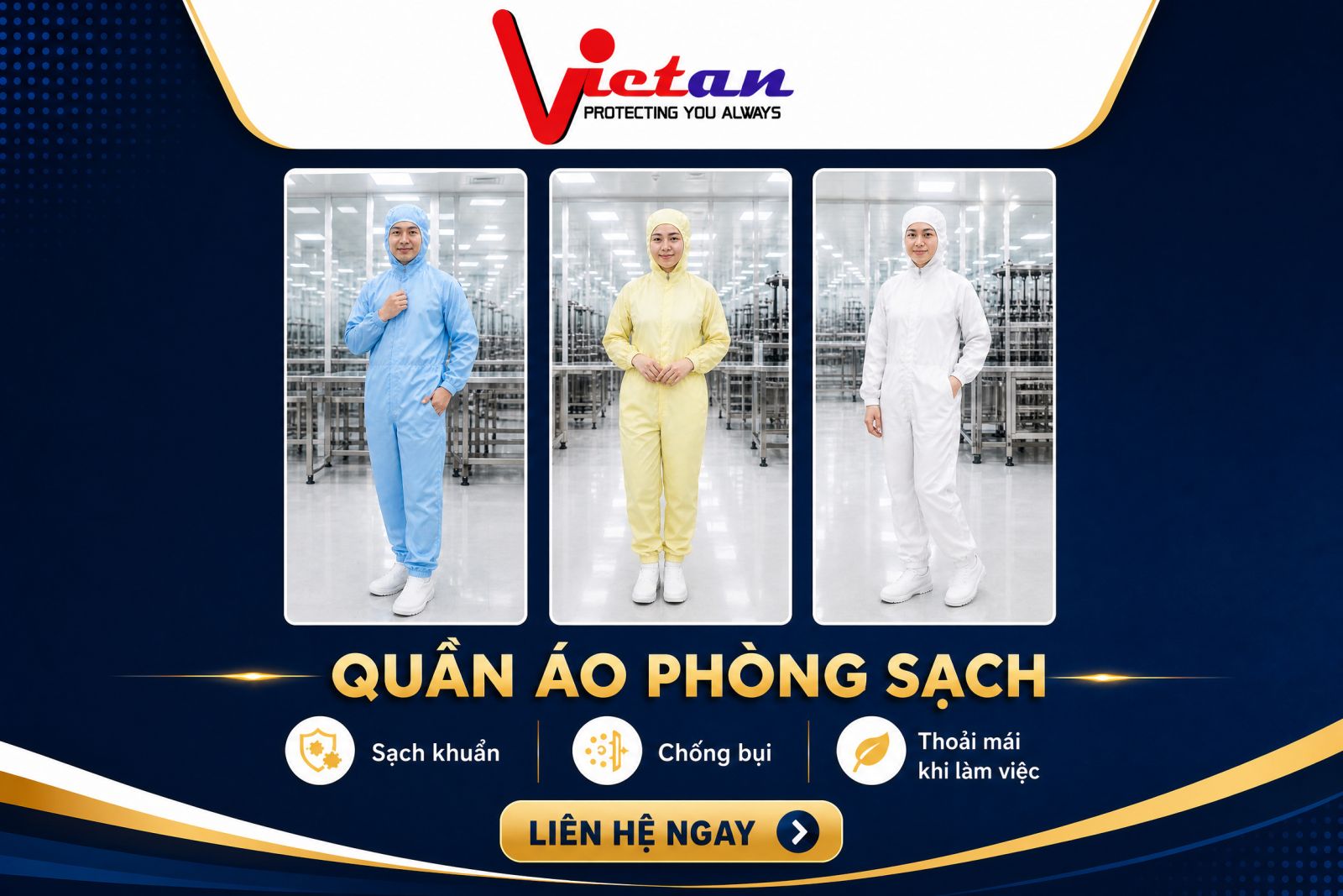 Các mẫu quần áo phòng sạch liền quần nhiều màu