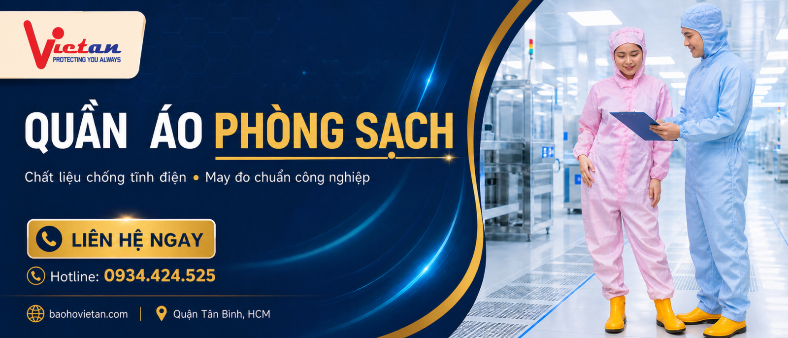 Quần áo phòng sạch liền quần chuyên dụng
