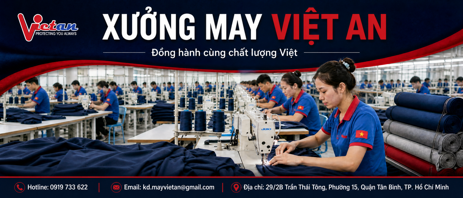 Hình ảnh mẫu áo thun đồng phục được thiết kế và may tại xưởng Việt An, đáp ứng nhu cầu đặt may đồng phục công ty theo yêu cầu với kiểu dáng chuyên nghiệp, màu sắc đa dạng và sản xuất số lượng lớn.